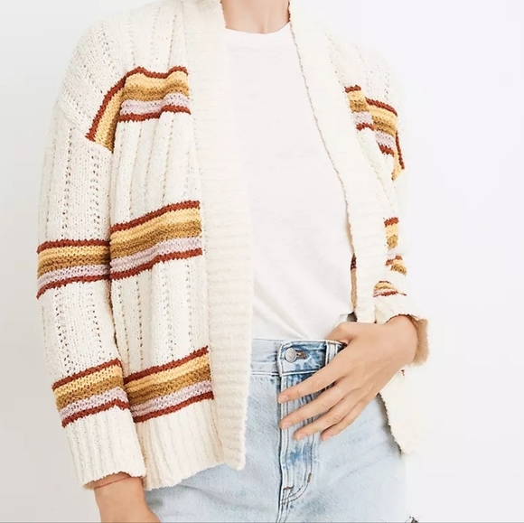 Madewell Striped Diaz Open Knit Cardigan Size Small S NWT - Picture 9 of 11